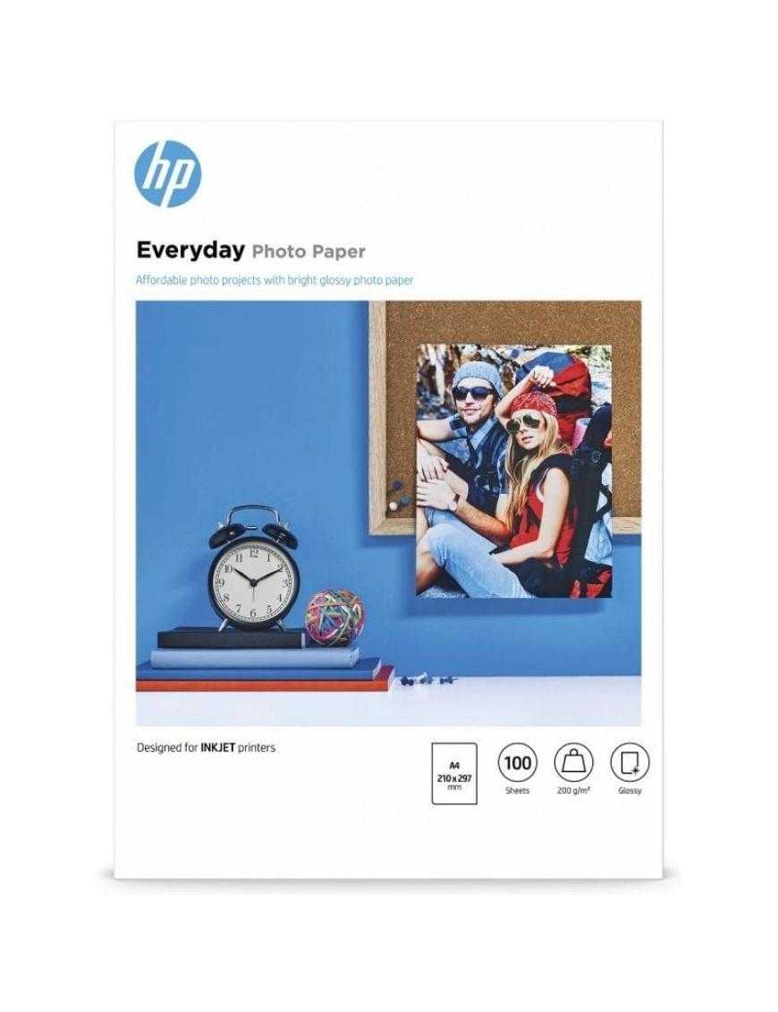 Papel Fotográfico HP Everyday Q2510A/ DIN A4/ 200g/ 100 Hojas