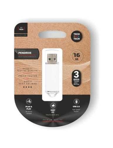 Pendrive 16GB Tech One Tech Basic USB 2.0/ Blanco