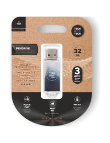 Pendrive 32GB Tech One Tech Be B&W USB 2.0/ Blanco y Negro Degradado