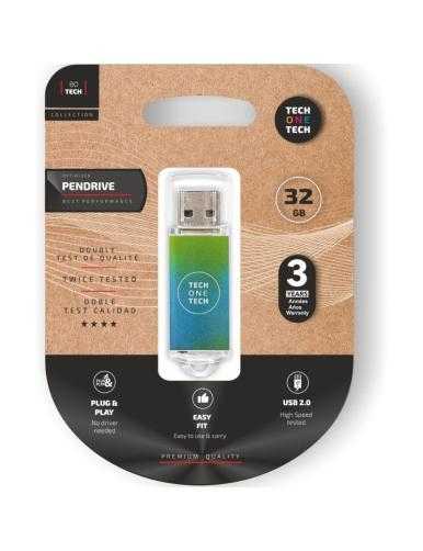 Pendrive 32GB Tech One Tech Be Ocean USB 2.0/ Verde Degradado