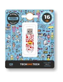 Pendrive 16GB Tech One Tech Emojis Heart Eyes USB 2.0