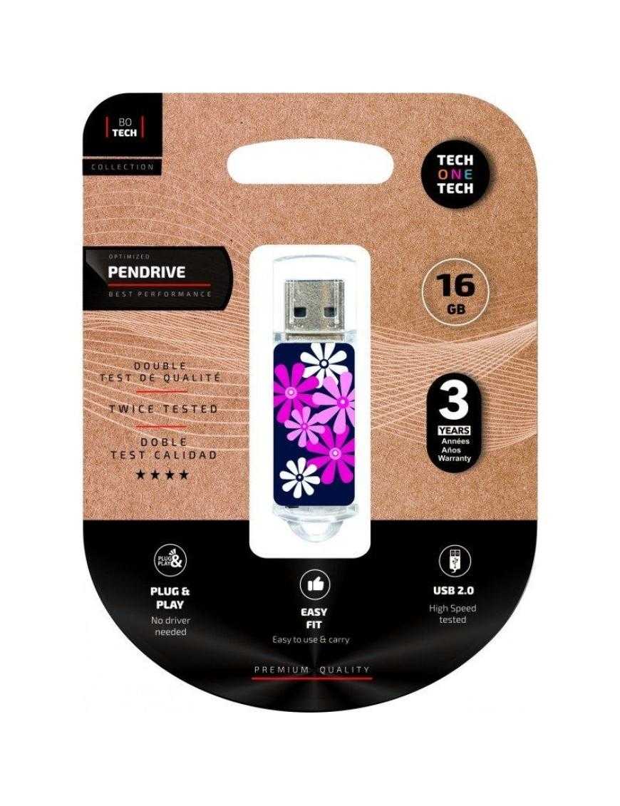 Pendrive 16GB Tech One Tech Flower Power USB 2.0