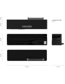 Adaptador para Discos Duros 2.5'/3.5' Aisens ASE-35C02B/ USB Tipo-C - SATA/ con Alimentador