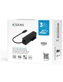 Adaptador para Discos Duros 2.5'/3.5' Aisens ASE-35C02B/ USB Tipo-C - SATA/ con Alimentador