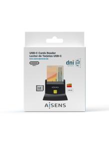 Lector de DNI y Tarjetas Aisens ASCR-SN04CSD-BK/ USB Tipo-C/ Negro