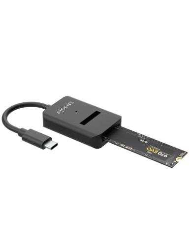 Dock USB Tipo-C para SSD M2 SATA/NVMe Aisens ASUC-M2D011-BK/ Negro