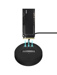 Dock USB Tipo-C para SSD M2 SATA/NVMe Aisens ASUC-M2D013-BK/ Negro