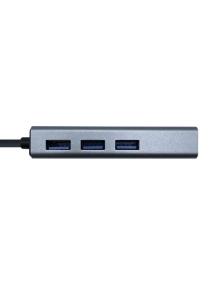 Hub USB Tipo-C Aisens A109-0396/ 3xUSB/ 1xRJ45/ Gris