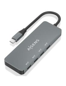 Hub USB Tipo-C Aisens A109-0695/ 4xUSB Tipo-C/ Gris