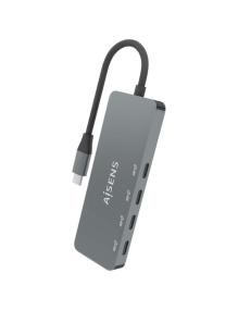 Hub USB Tipo-C Aisens A109-0695/ 4xUSB Tipo-C/ Gris