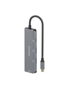 Hub USB Tipo-C Aisens A109-0762/ 3xUSB/ 1xUSB Tipo-C/ Gris