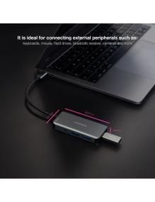 Hub USB 3.2 Gen1 Nanocable 10.16.1005/ 3xUSB/ 1xUSB Tipo-C/ 1xUSB Tipo-C PD