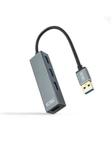 Hub USB 3.0 Nanocable 10.16.4402/ 4xUSB/ Gris