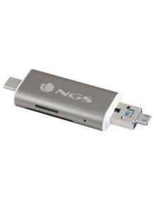 Lector de Tarjetas Externo NGS ALLY READER/ USB 2.0/ USB Tipo-C / Micro USB