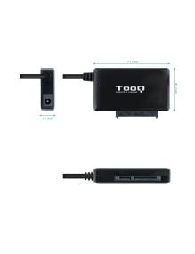 Adaptador para Discos Duros 2.5'/3.5' Tooq TQHDA-01A/ USB 3.0 Macho - SATA