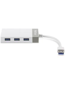 Hub USB 3.0 Trendnet TU3-ETGH3/ 3xUSB/ 1xRJ45/ Blanco y Gris