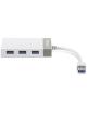 Hub USB 3.0 Trendnet TU3-ETGH3/ 3xUSB/ 1xRJ45/ Blanco y Gris