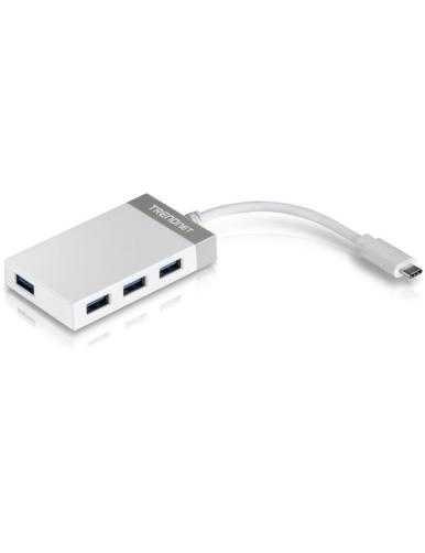 Hub USB Tipo-C Trendnet TUC-H4E/ 4xUSB/ Blanco y Gris