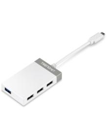 Hub USB Tipo-C Trendnet TUC-H4E/ 4xUSB/ Blanco y Gris