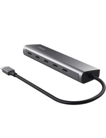 Hub USB Tipo-C Trust Halyx/ 4xUSB Tipo-C/ 1xUSB Tipo-C PD