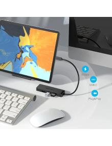 Hub USB Tipo-C Vention TGKBB/ 4xUSB/ 1xMicroUSB PD/ 15cm