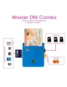 Lector de DNI y Tarjetas Woxter Combo PE26-146/ Azul/ USB 2.0