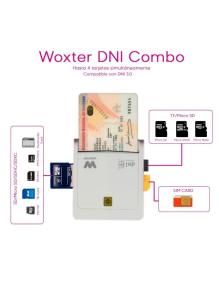 Lector de DNI y Tarjetas Woxter PE26-147/ Blanco/ USB 2.0