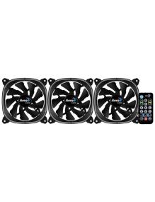 Pack 3 Ventiladores Aerocool Astro 12 Pro/ 12cm + H66F HUB + Mando a Distancia