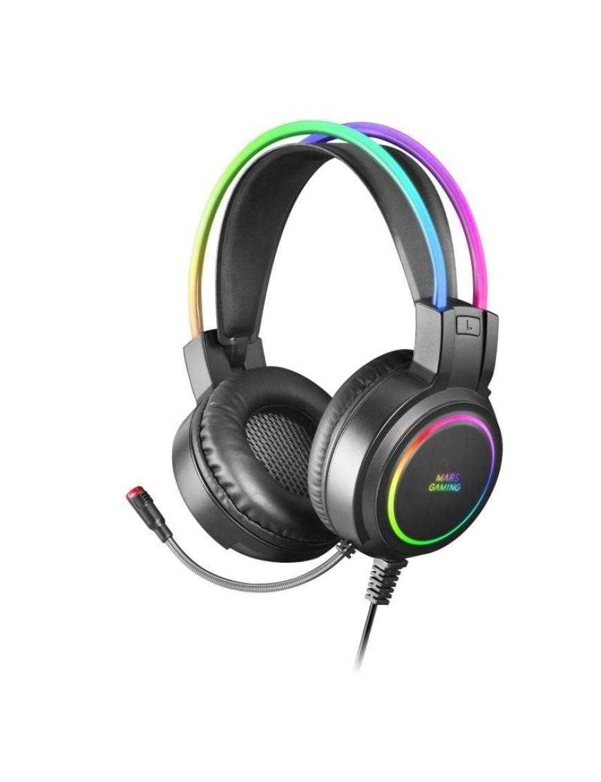 Auriculares Gaming con Micrófono Mars Gaming MHRGB/ Jack 3.5/ Negros