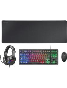 Pack Gaming Mars Gaming MCP-RGB3/ Teclado RGB + Ratón Óptico + Alfombrilla XXL + Auriculares