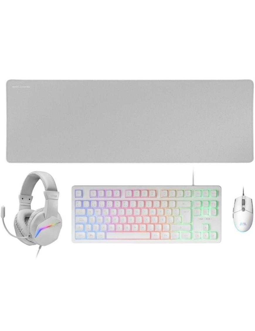 Pack Gaming Mars Gaming MCP-RGB3W/ Teclado RGB + Ratón Óptico + Alfombrilla XXL + Auriculares