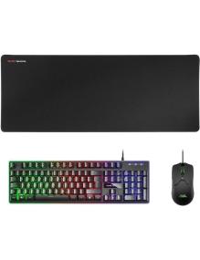 Pack Gaming Mars Gaming MCPX/ Teclado H-MECH + Ratón Óptico + Alfombrilla/ Negro