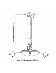 Soporte de Techo/ Pared para Proyector Aisens CWP01TSE-047/ Inclinable-Extensible/ hasta 20kg