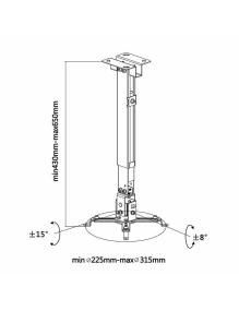 Soporte de Techo/ Pared para Proyector Aisens CWP01TSE-049/ Inclinable-Extensible/ hasta 20kg