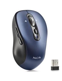 Ratón Inalámbrico por Bluetooth NGS Infinity-RB/ Batería recargable/ Hasta 3200 DPI/ Azul