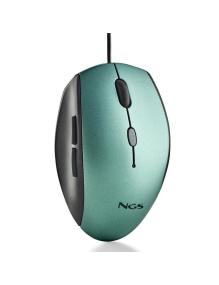 Ratón Ergonómico NGS Moth Ice/ Hasta 1600 DPI/ Verde Hielo