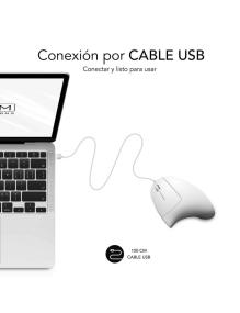 Ratón Ergonómico Subblim Glide Vertical Ergo Wired/ Hasta 1600 DPI/ Blanco