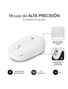 Ratón Inalámbrico Subblim Business Plus Silencioso/ Hasta 1200 DPI/ Blanco