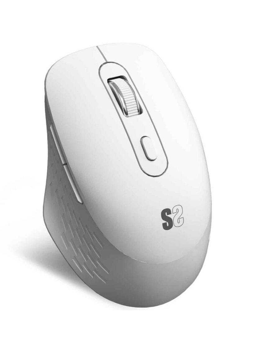 Ratón Ergonómico Inalámbrico por Bluetooth/ 2.4GHz Subblim Curve Ergo Dual Battery/ Batería recargable/ Hasta 1600 DPI/ Blanco