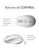 Ratón Ergonómico Inalámbrico por Bluetooth/ 2.4GHz Subblim Curve Ergo Dual Battery/ Batería recargable/ Hasta 1600 DPI/ Blanco