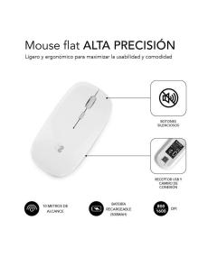 Ratón Inalámbrico por Bluetooth Subblim Dual Flat/ Batería recargable/ Hasta 1600 DPI/ Blanco