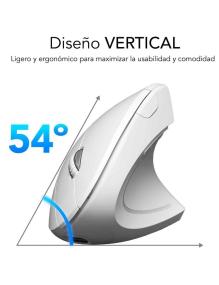 Ratón Ergonómico Inalámbrico por Bluetooth/ 2.4GHz Subblim Glide Vertical Ergo Dual Battery/ Batería Recargable/ Hasta 1600 DPI/