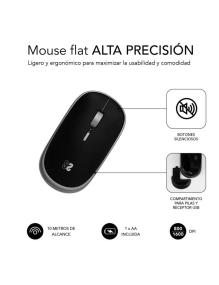 Ratón Mini Inalámbrico Subblim Wireless Mini/ Hasta 1600 DPI/ Gris Espacial