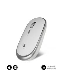 Ratón Mini Inalámbrico Subblim Wireless Mini/ Hasta 1600 DPI/ Plata