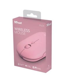 Ratón Inalámbrico por Bluetooth Trust Puck/ Batería recargable/ Hasta 1600 DPI/ Rosa