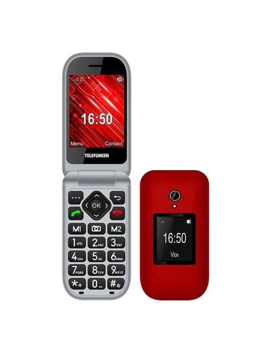 Teléfono Móvil Telefunken S460 para Personas Mayores/ Rojo