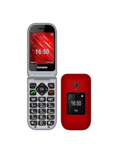 Teléfono Móvil Telefunken S460 para Personas Mayores/ Rojo