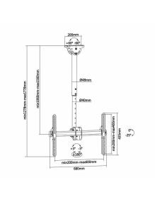 Soporte de Techo Giratorio/ Inclinable/ Extensible/ Nivelable Aisens CT70TSLE-033 para TV de 37-70'/ hasta 50kg