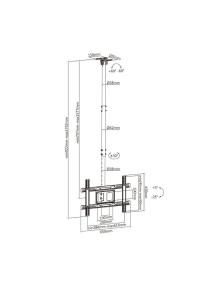 Soporte de Techo Giratorio/ Inclinable/ Extensible Aisens CT80TSE-075 para TV de 37-80'/ hasta 50kg