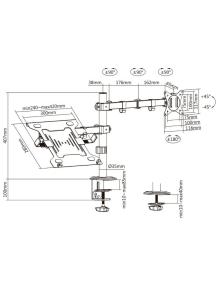 Soporte de Mesa Orientable/ Inclinable DTL32TSR-193 para TV y Portátil de 17-32'